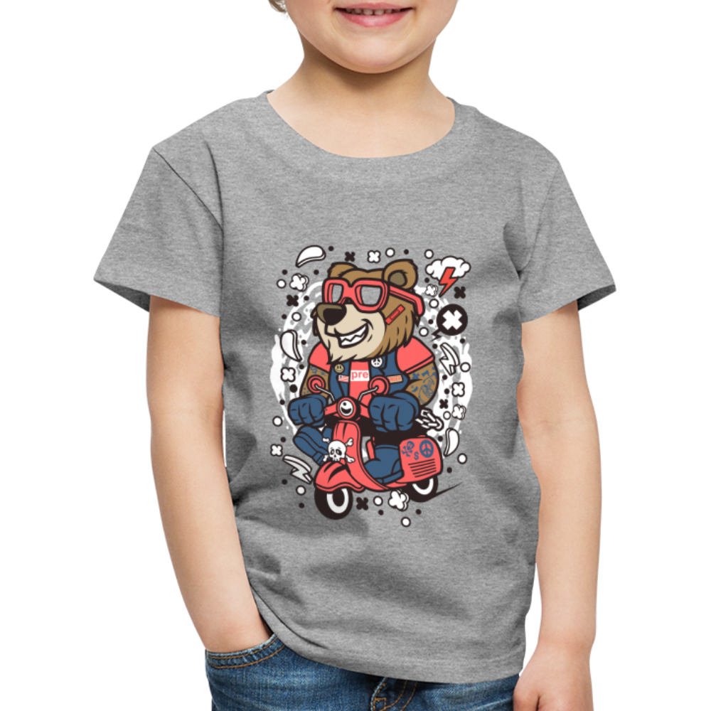 Maglietta Premium per bambini | Spreadshirt | Bear Scooterist - grigio melange