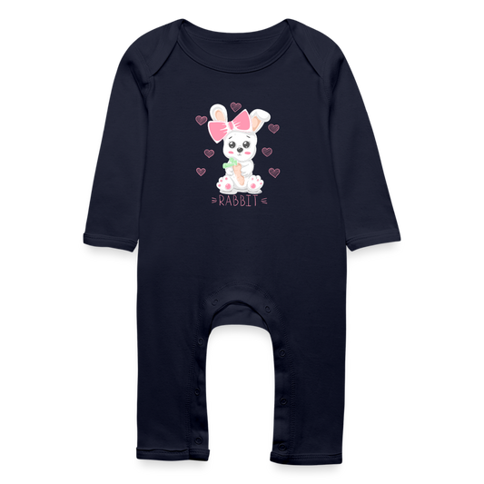 Tutina ecologica per neonato | BabyBugz | Rabbit - blu scuro