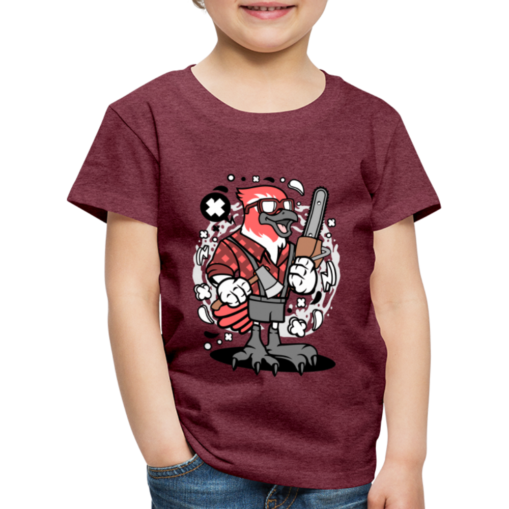 Maglietta Premium per bambini | Spreadshirt | Bird Lumberjack - rosso bordeaux melange