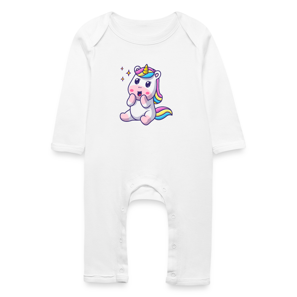 Tutina ecologica per neonato | BabyBugz | Unicorn - bianco