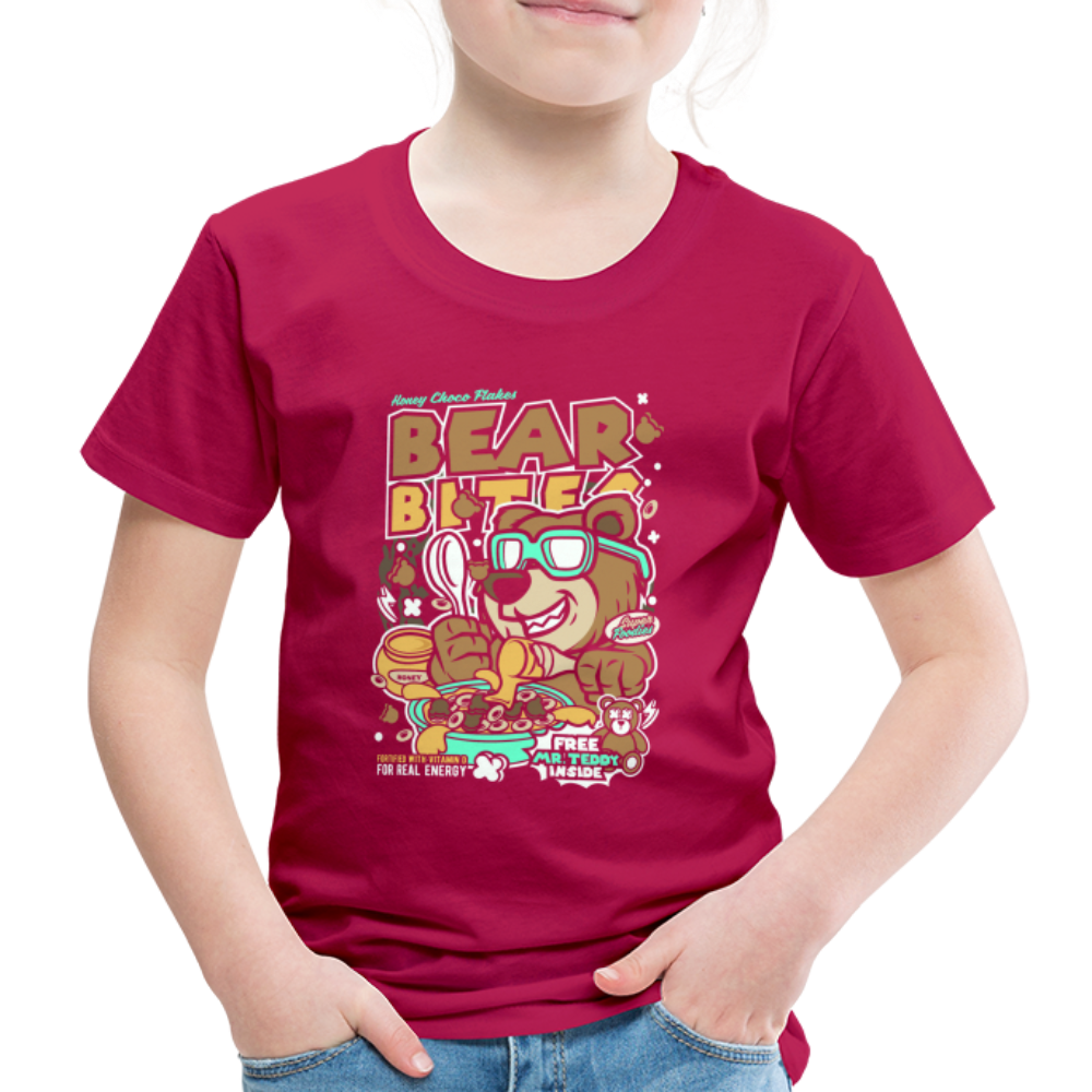 Maglietta Premium per bambini | Spreadshirt | Bear Bites - Borgogna