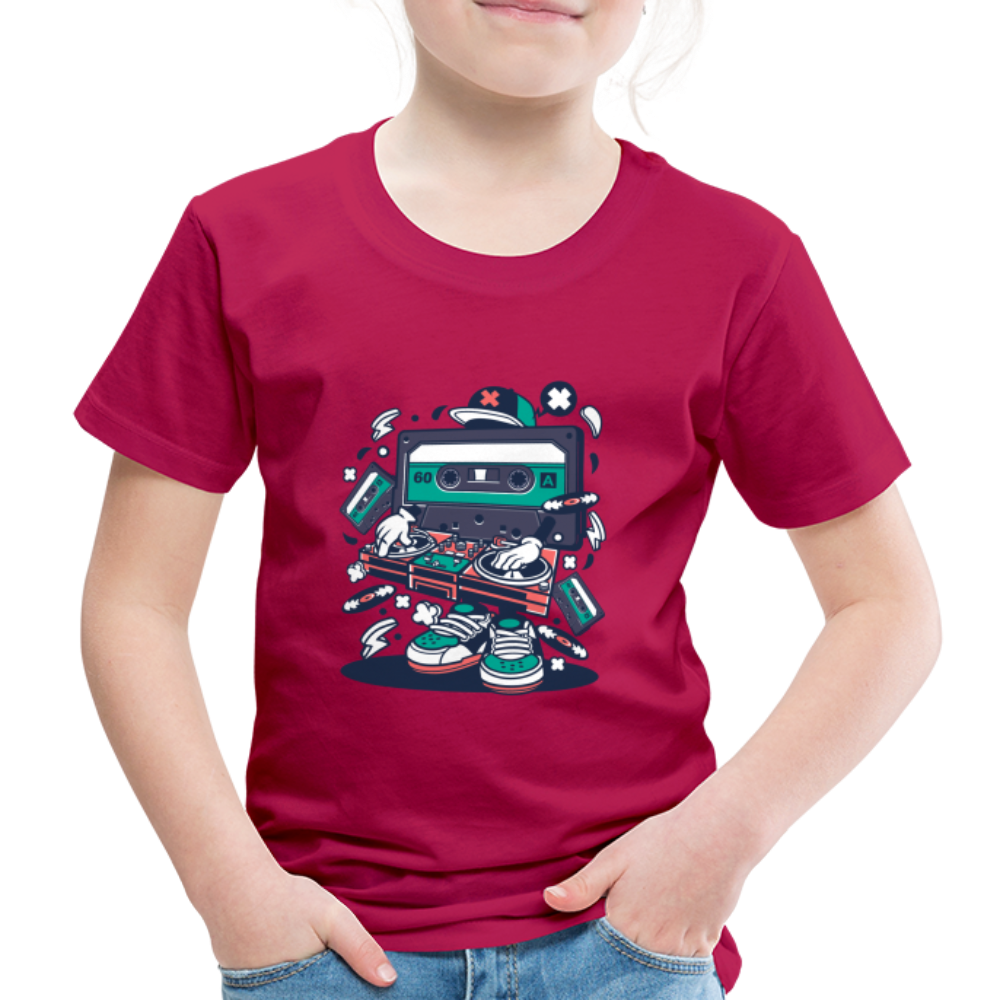 Maglietta Premium per bambini | Spreadshirt | Cassette Disk Jockey - Borgogna