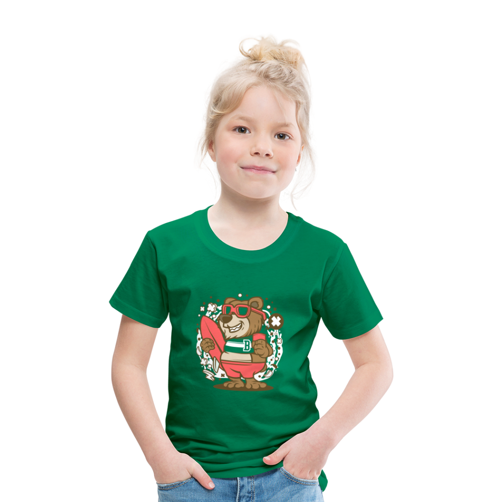 Maglietta Premium per bambini | Spreadshirt | Bear Surfing - verde kelly