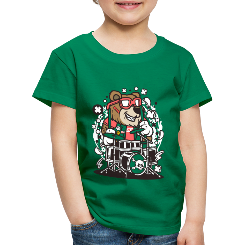 Maglietta Premium per bambini | Spreadshirt | Bear Drummer - verde kelly