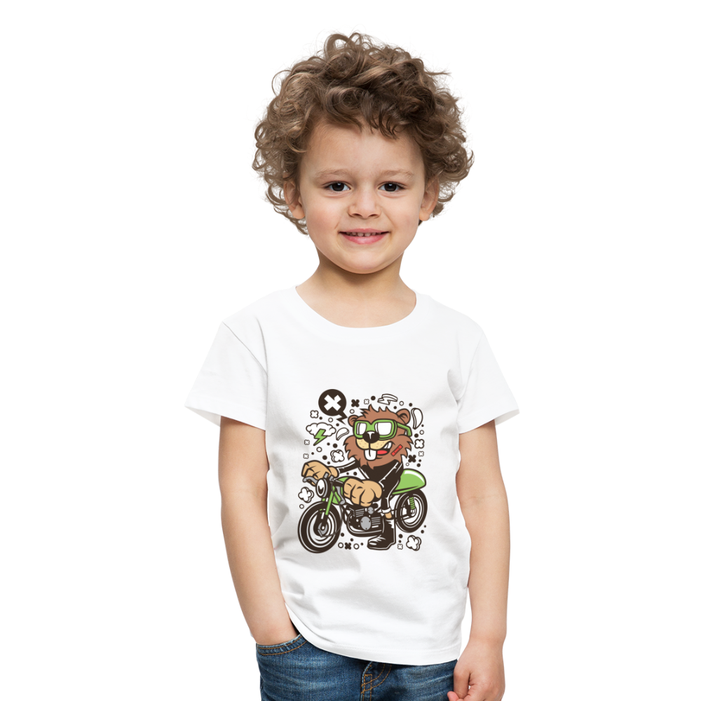 Maglietta Premium per bambini | Spreadshirt | Beaver Motorcycle - bianco