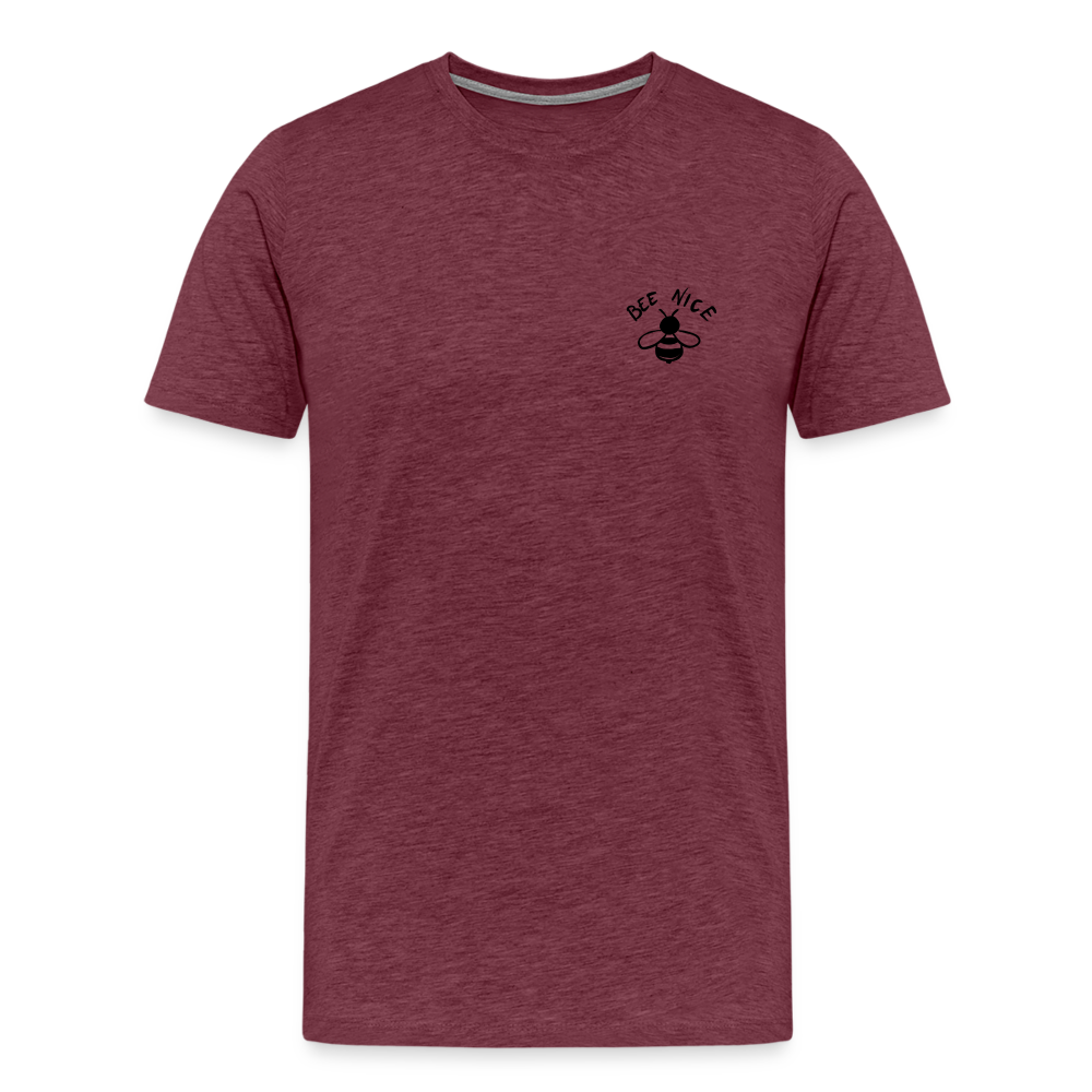 Maglietta Premium da uomo | Spreadshirt | Bee Nice - rosso bordeaux melange