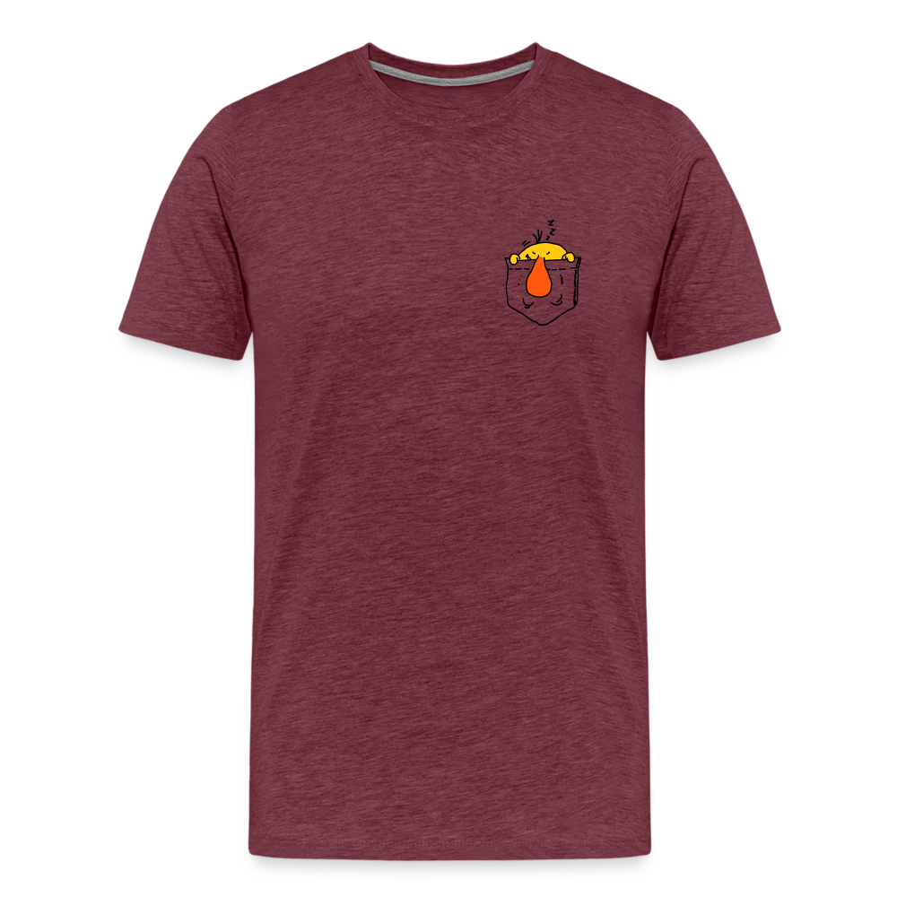 Maglietta Premium da uomo | Spreadshirt | Pocket Bug - rosso bordeaux melange