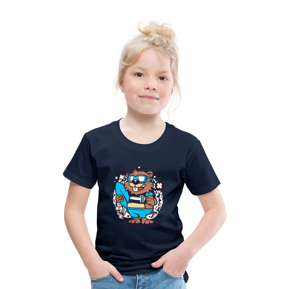 Maglietta Premium per bambini | Spreadshirt | Beaver Surfing - navy