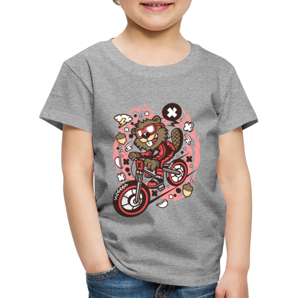 Maglietta Premium per bambini | Spreadshirt | Beaver Downhill - grigio melange