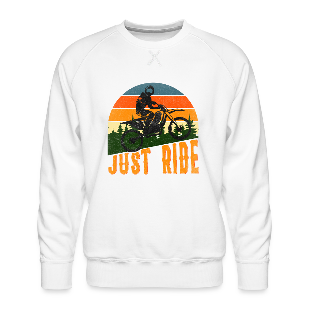 Felpa premium da uomo | Spreadshirt | Just Ride - bianco