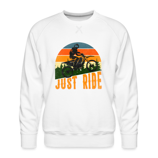 Felpa premium da uomo | Spreadshirt | Just Ride - bianco