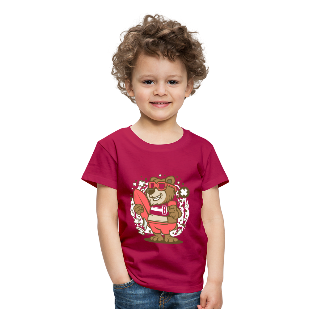 Maglietta Premium per bambini | Spreadshirt | Bear Surfing - Borgogna