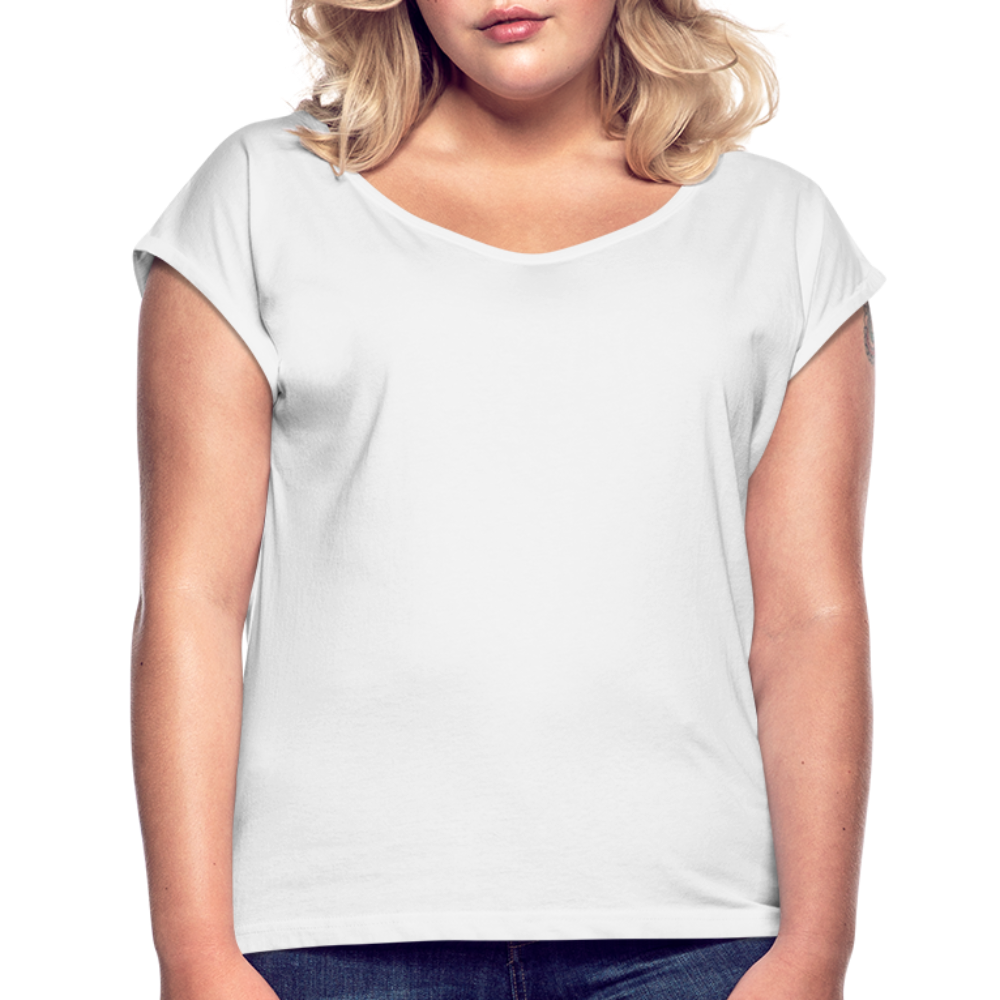 Maglietta da donna con maniche a risvolto | Spreadshirt - bianco