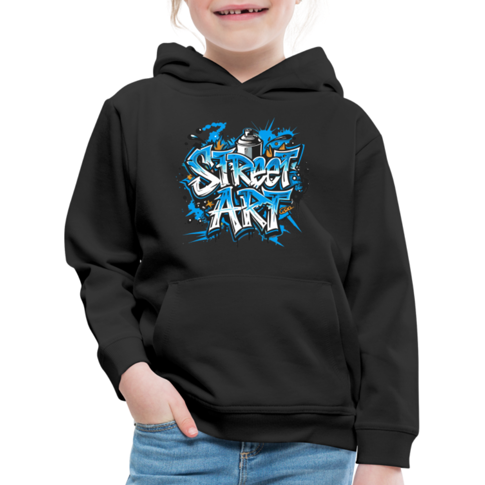 Felpa con cappuccio Premium per bambini | Spreadshirt | Street Art - nero