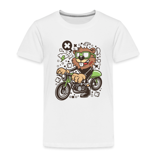 Maglietta Premium per bambini | Spreadshirt | Beaver Motorcycle - bianco