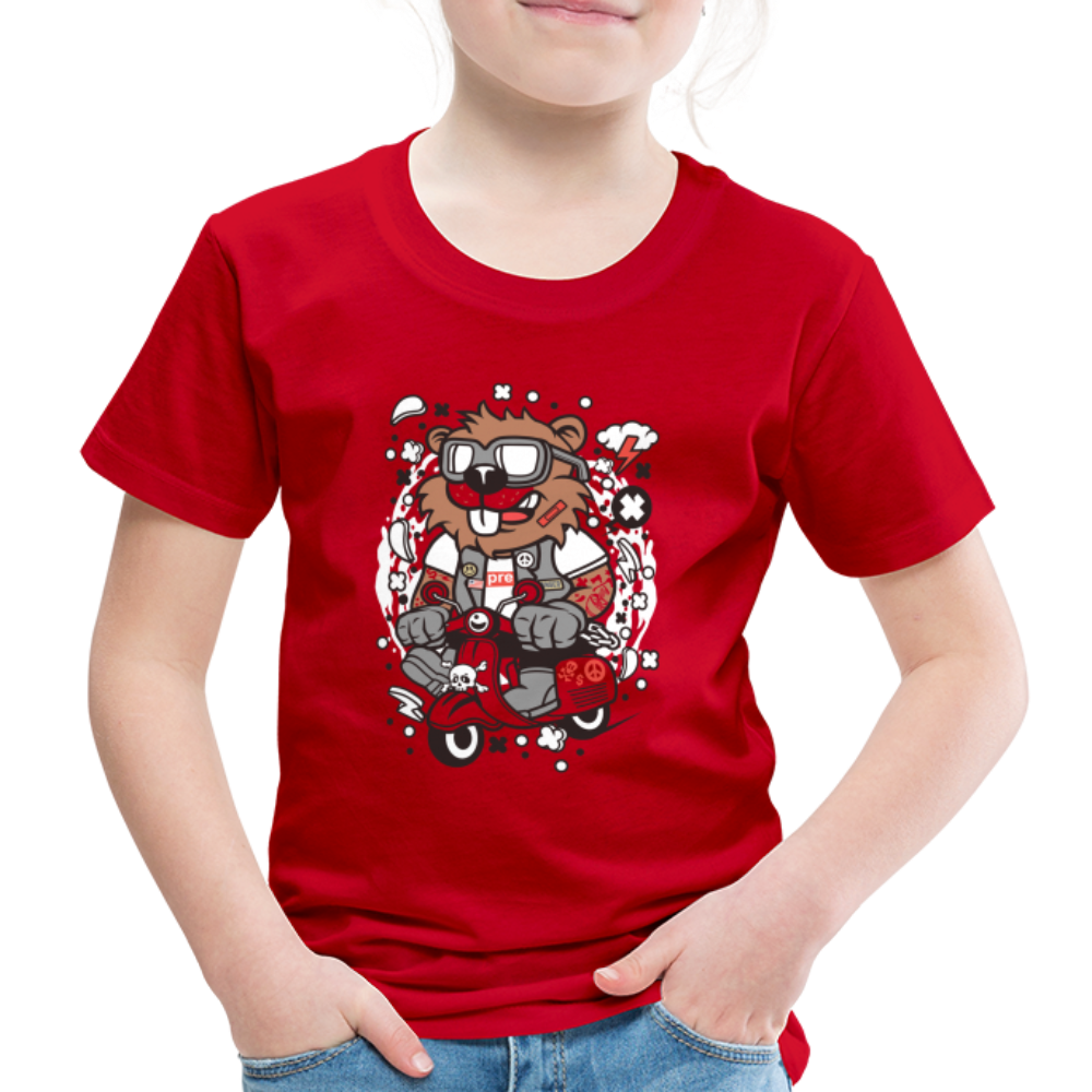 Maglietta Premium per bambini | Spreadshirt | Beaver Scooterist - rosso