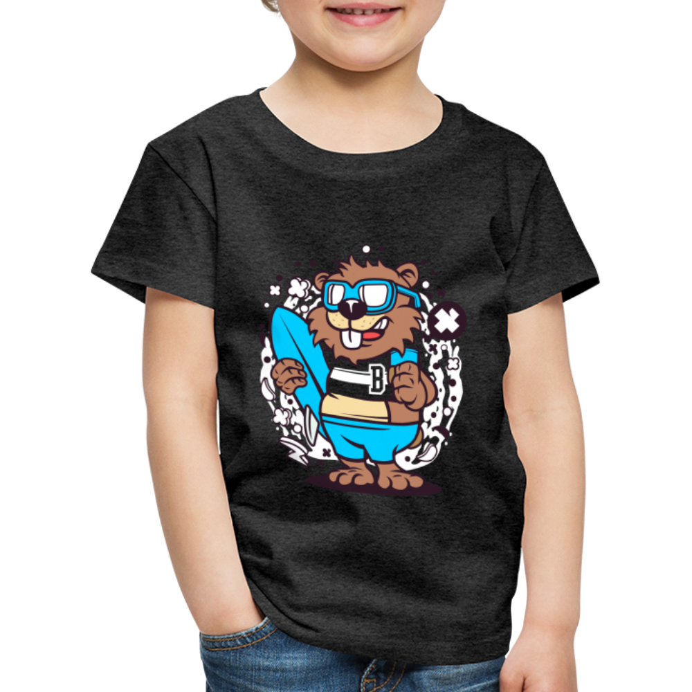 Maglietta Premium per bambini | Spreadshirt | Beaver Surfing - antracite