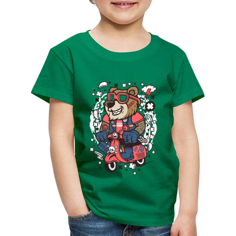 Maglietta Premium per bambini | Spreadshirt | Bear Scooterist - verde kelly