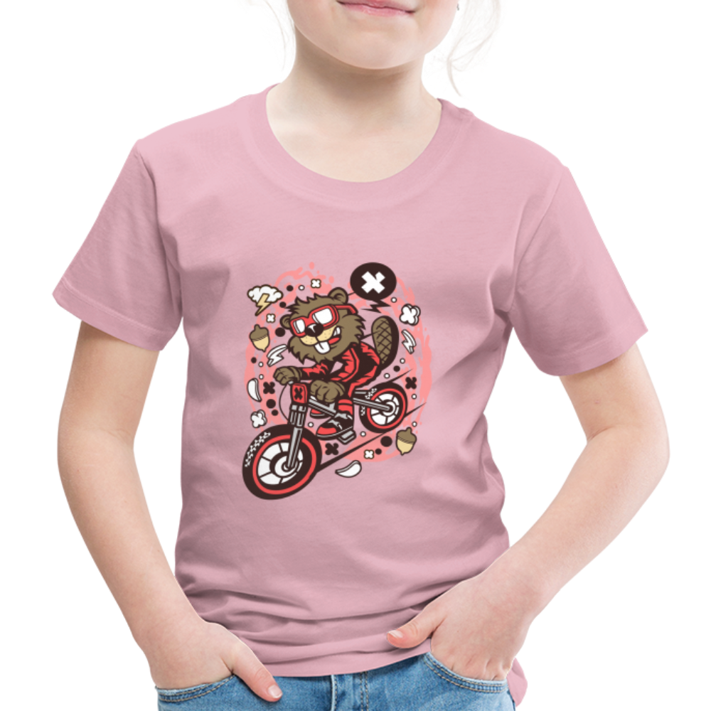 Maglietta Premium per bambini | Spreadshirt | Beaver Downhill - rosa chiaro