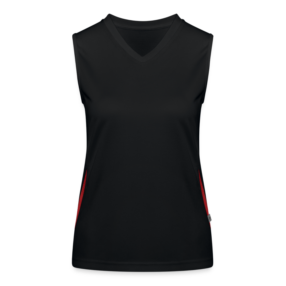 Top sportivo da donna in contrasto cromatico | James Nicholson - nero/rosso