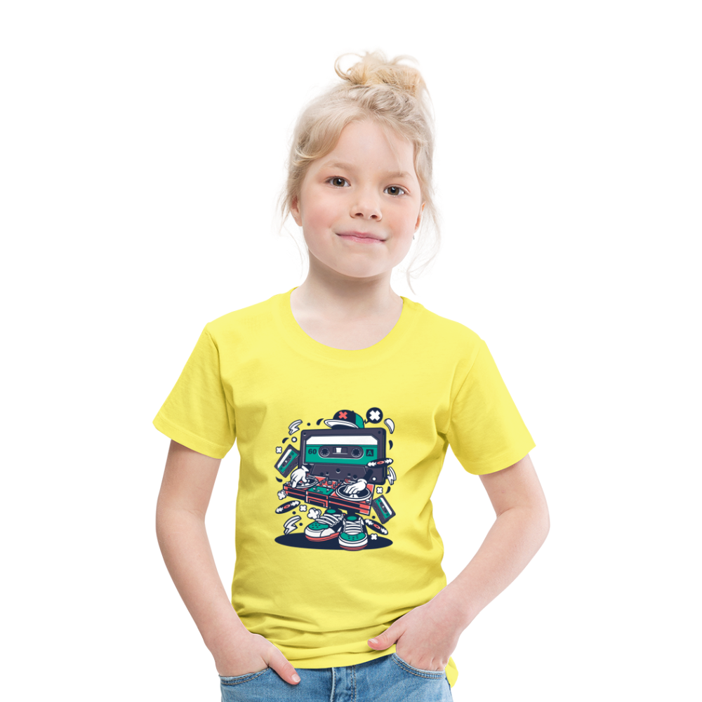 Maglietta Premium per bambini | Spreadshirt | Cassette Disk Jockey - giallo