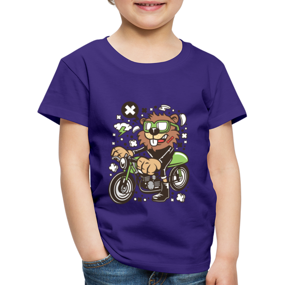 Maglietta Premium per bambini | Spreadshirt | Beaver Motorcycle - viola