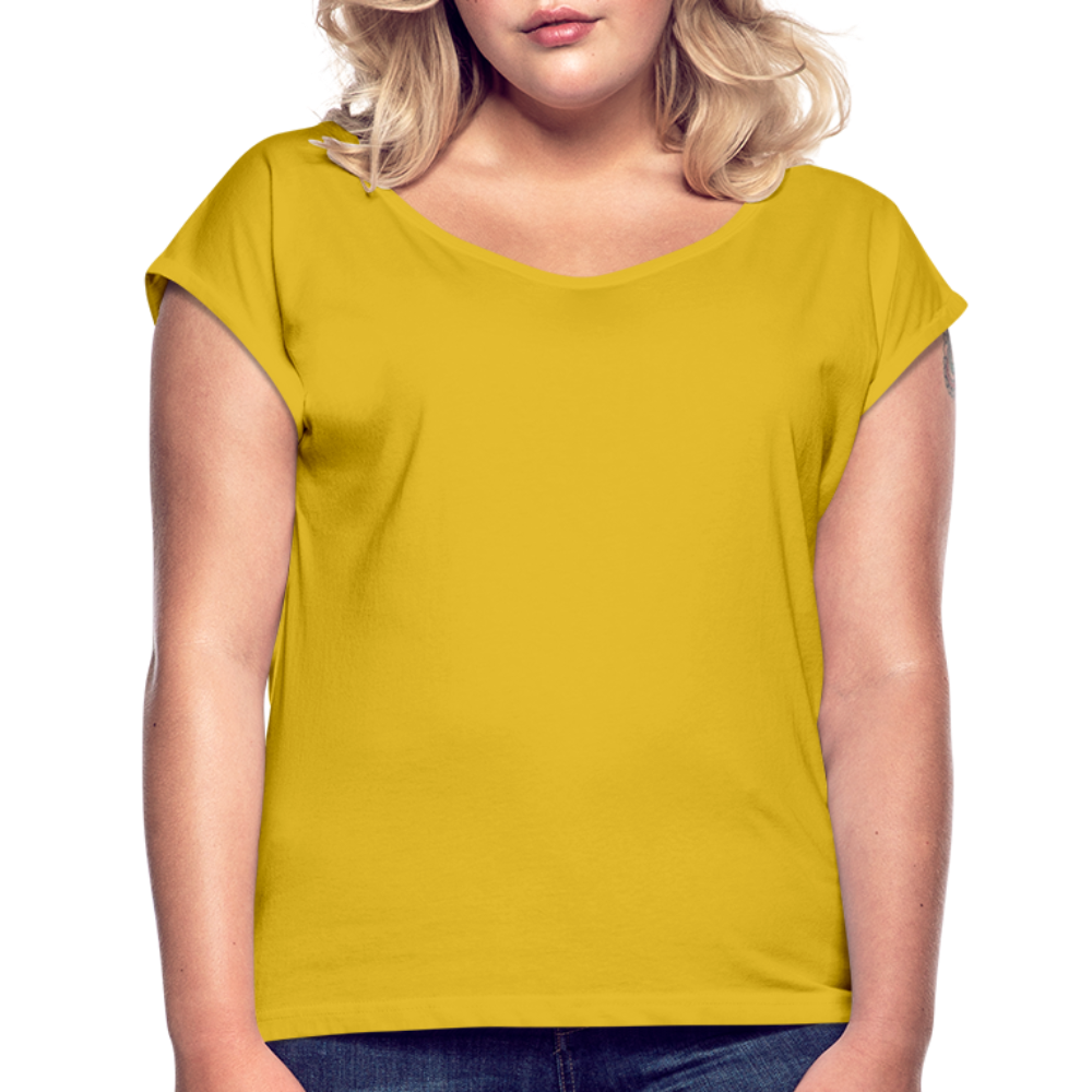 Maglietta da donna con maniche a risvolto | Spreadshirt - giallo senape