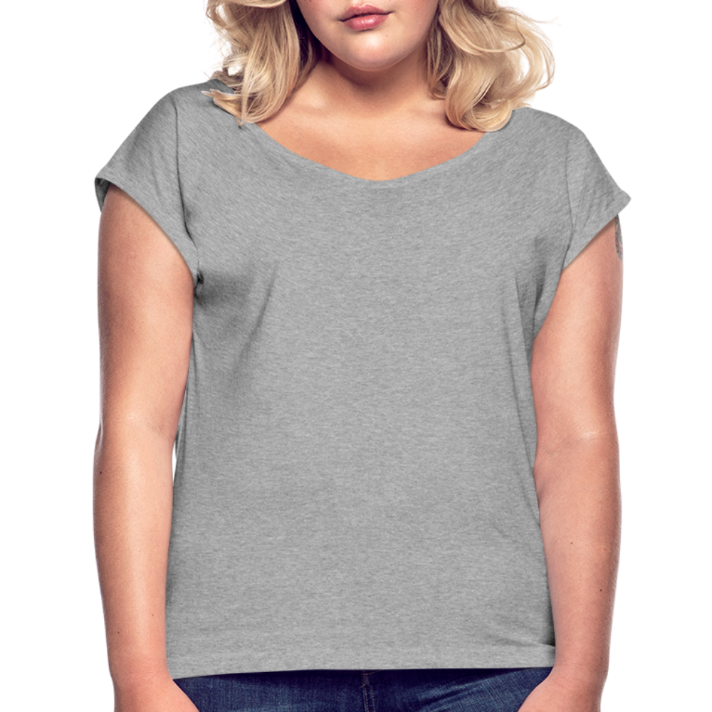 Maglietta da donna con maniche a risvolto | Spreadshirt - grigio melange