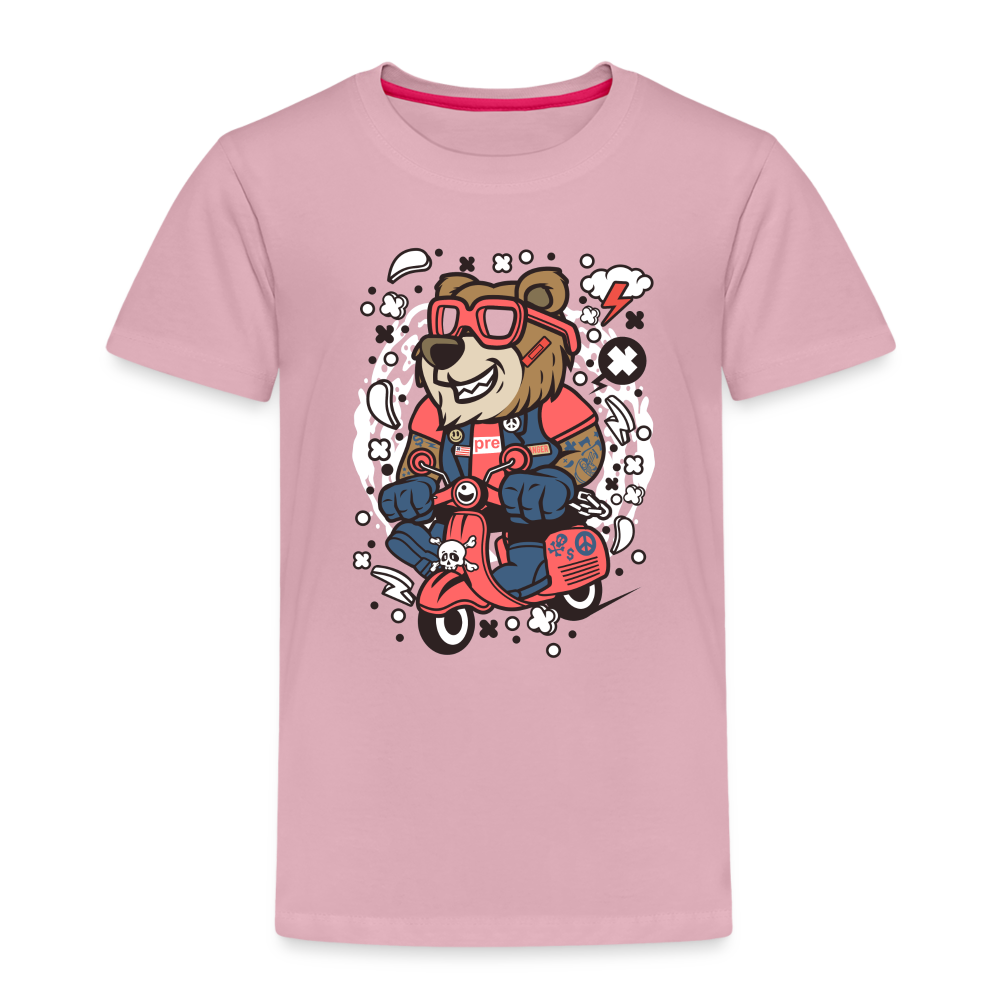 Maglietta Premium per bambini | Spreadshirt | Bear Scooterist - rosa chiaro