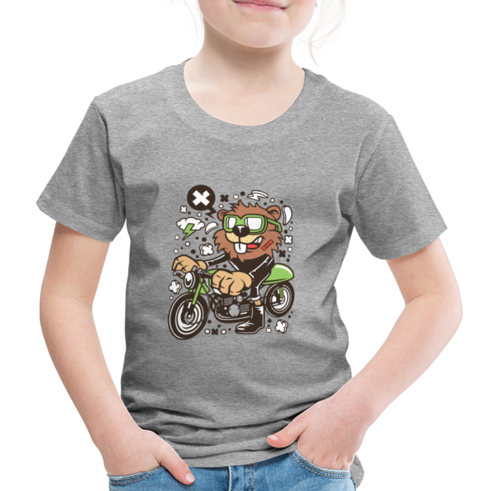 Maglietta Premium per bambini | Spreadshirt | Beaver Motorcycle - grigio melange