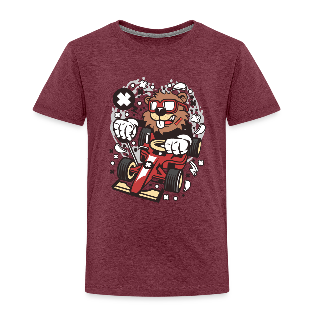 Maglietta Premium per bambini | Spreadshirt | Beaver Racer - rosso bordeaux melange