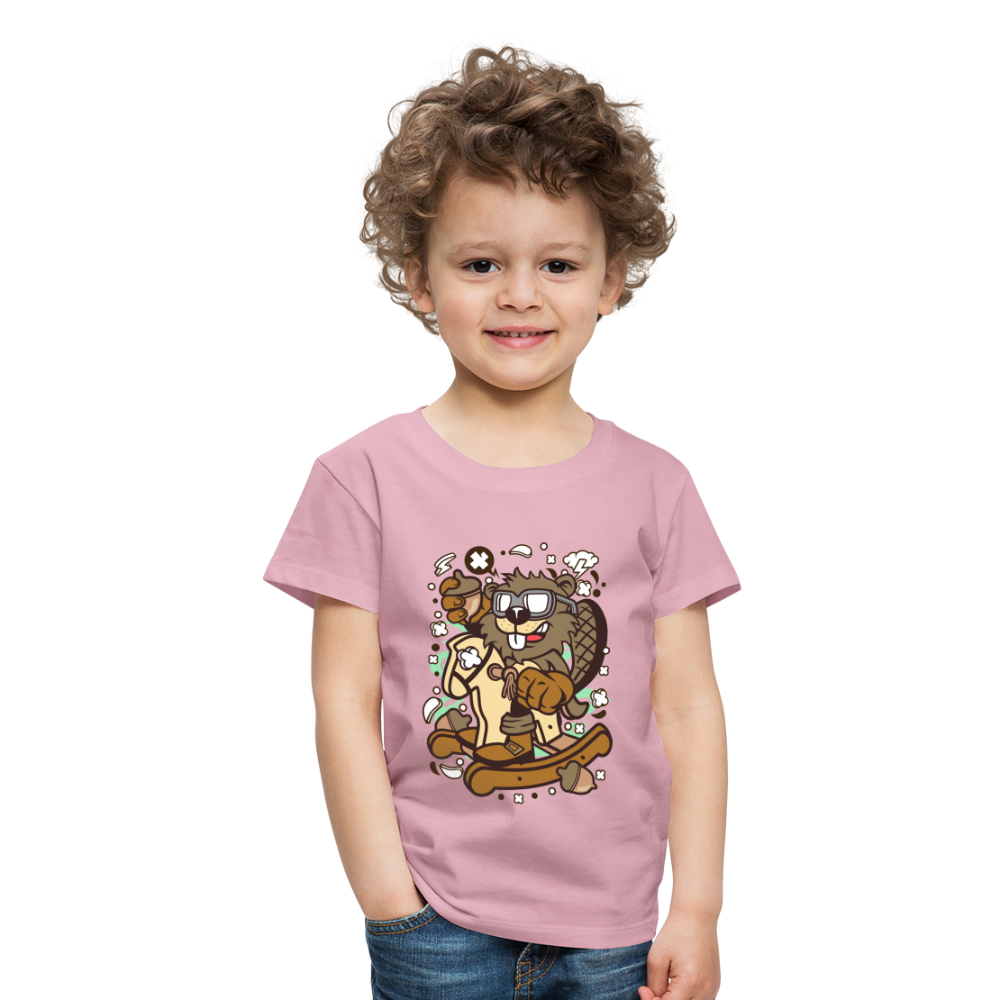 Maglietta Premium per bambini | Spreadshirt | Beaver Rocking Horse - rosa chiaro