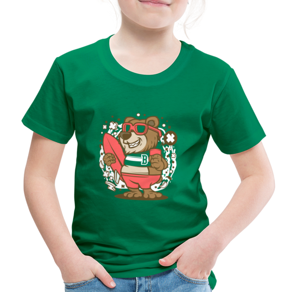 Maglietta Premium per bambini | Spreadshirt | Bear Surfing - verde kelly