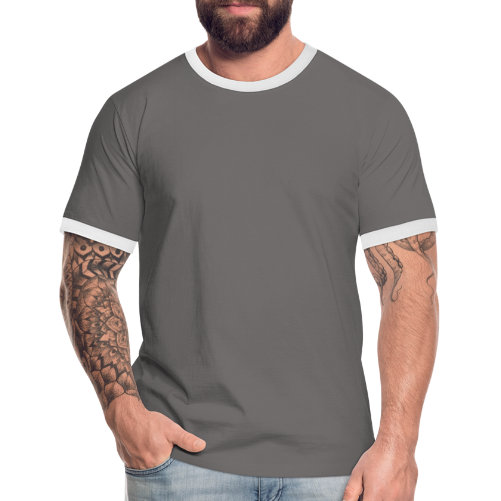 Maglietta Contrast da uomo | Spreadshirt - grigio scuro/bianco