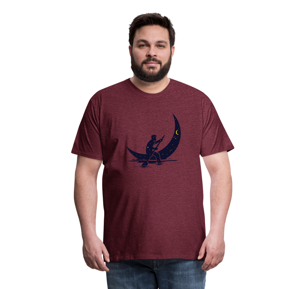 Maglietta Premium da uomo | Spreadshirt | Moon Boat - rosso bordeaux melange