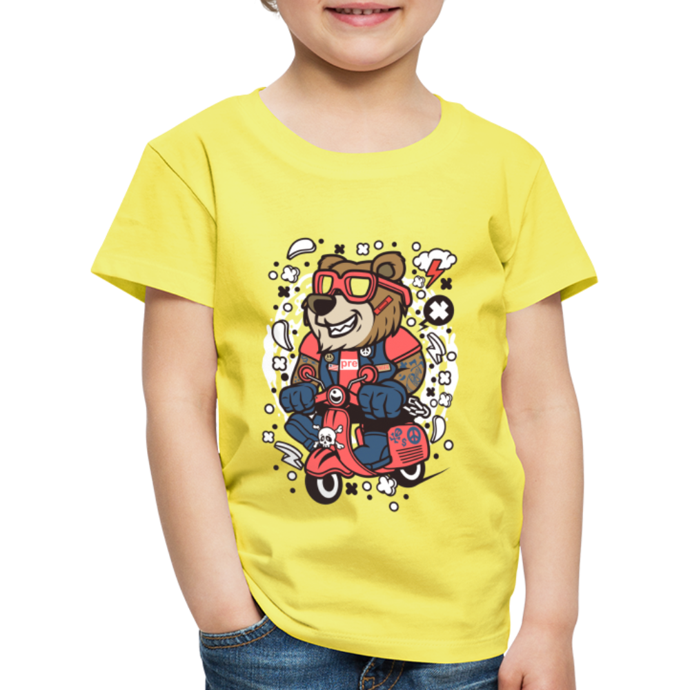 Maglietta Premium per bambini | Spreadshirt | Bear Scooterist - giallo