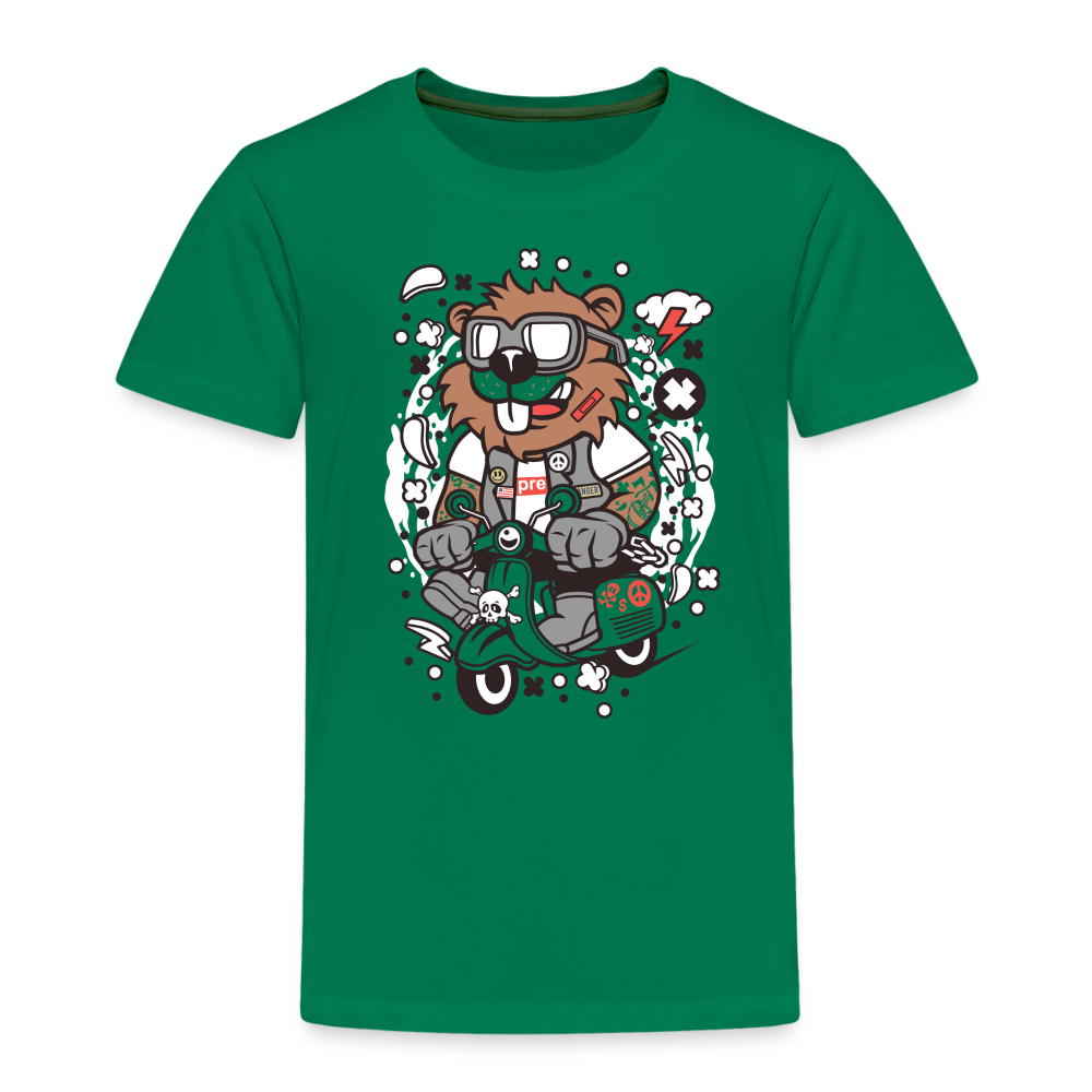 Maglietta Premium per bambini | Spreadshirt | Beaver Scooterist - verde kelly