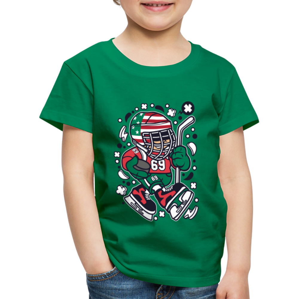 Maglietta Premium per bambini | Spreadshirt | American Hockey Kid - verde kelly