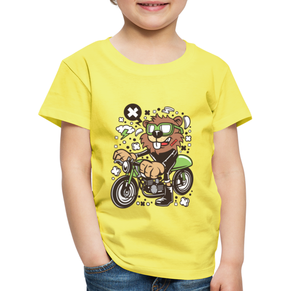 Maglietta Premium per bambini | Spreadshirt | Beaver Motorcycle - giallo