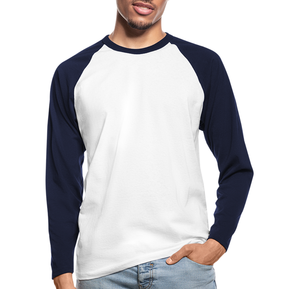 Maglia da baseball a manica lunga da uomo | Fruit of the Loom - bianco/navy