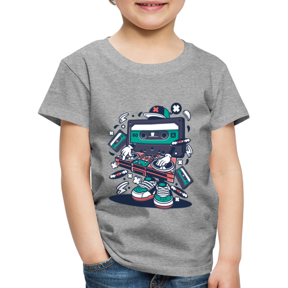 Maglietta Premium per bambini | Spreadshirt | Cassette Disk Jockey - grigio melange