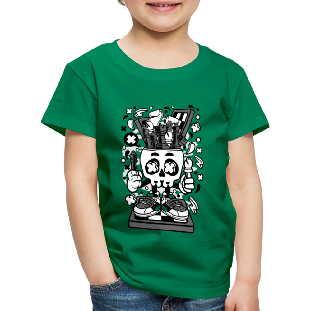 Maglietta Premium per bambini | Spreadshirt | Chess Skull - verde kelly