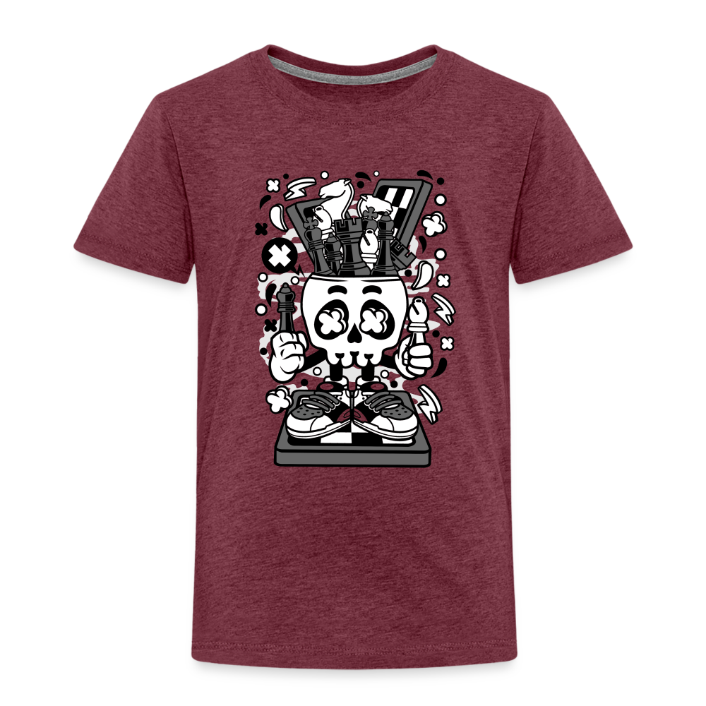 Maglietta Premium per bambini | Spreadshirt | Chess Skull - rosso bordeaux melange