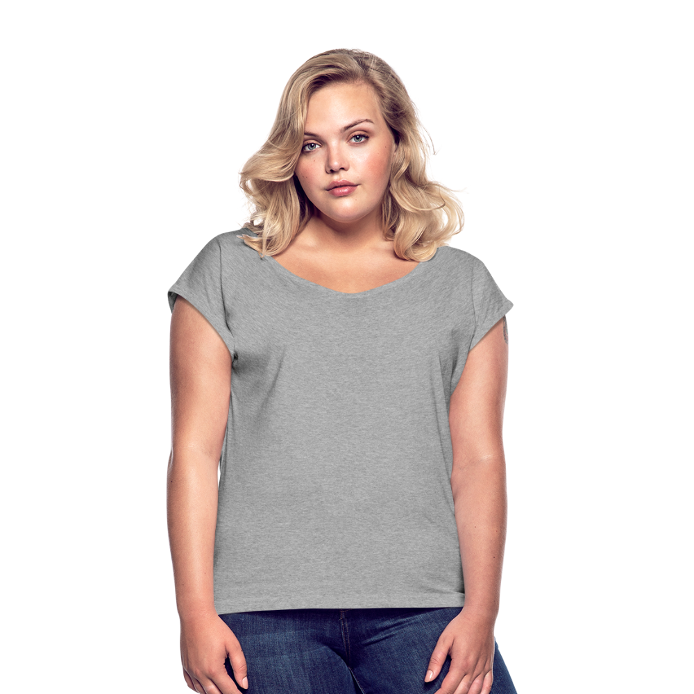 Maglietta da donna con maniche a risvolto | Spreadshirt - grigio melange