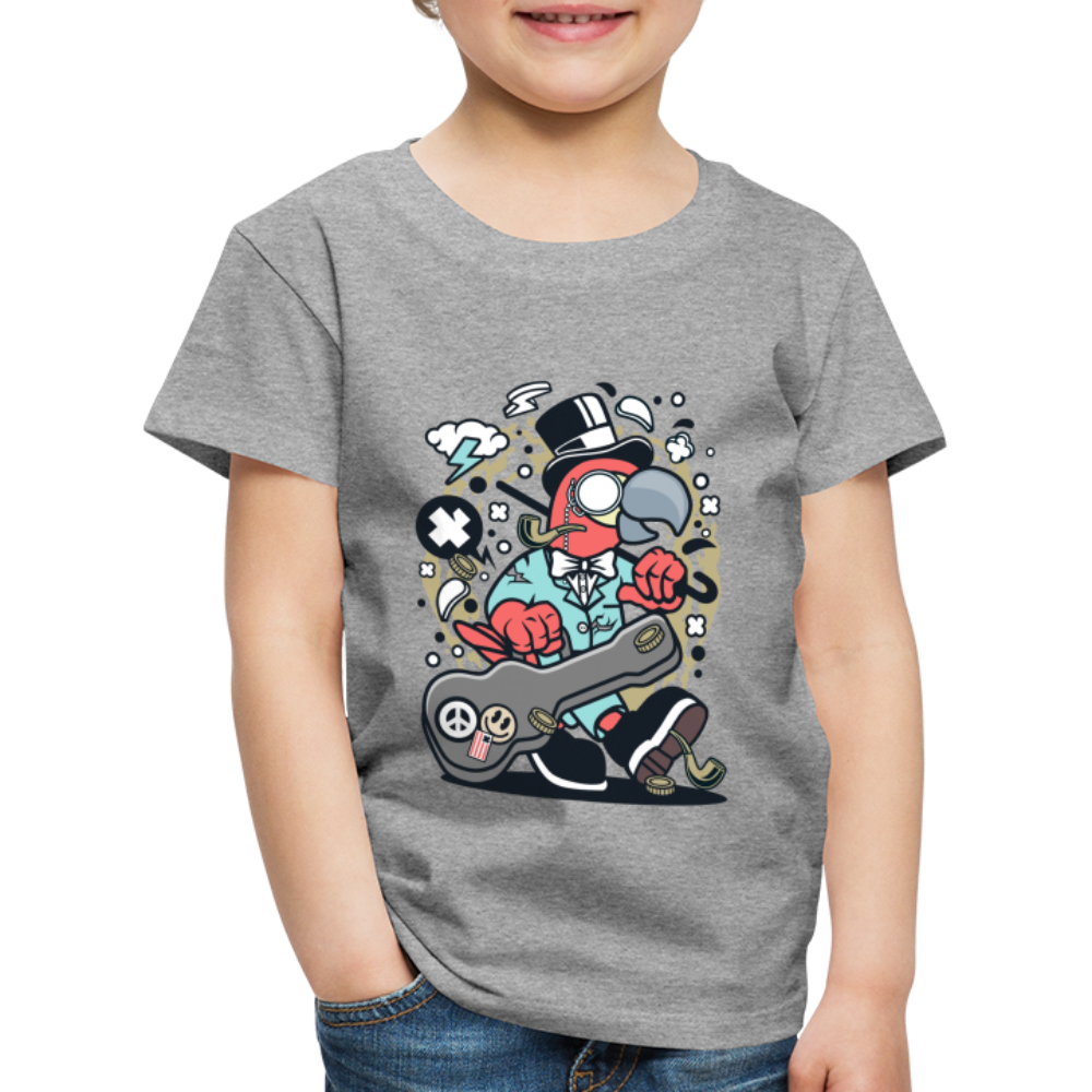 Maglietta Premium per bambini | Spreadshirt | Bird Guitarist - grigio melange