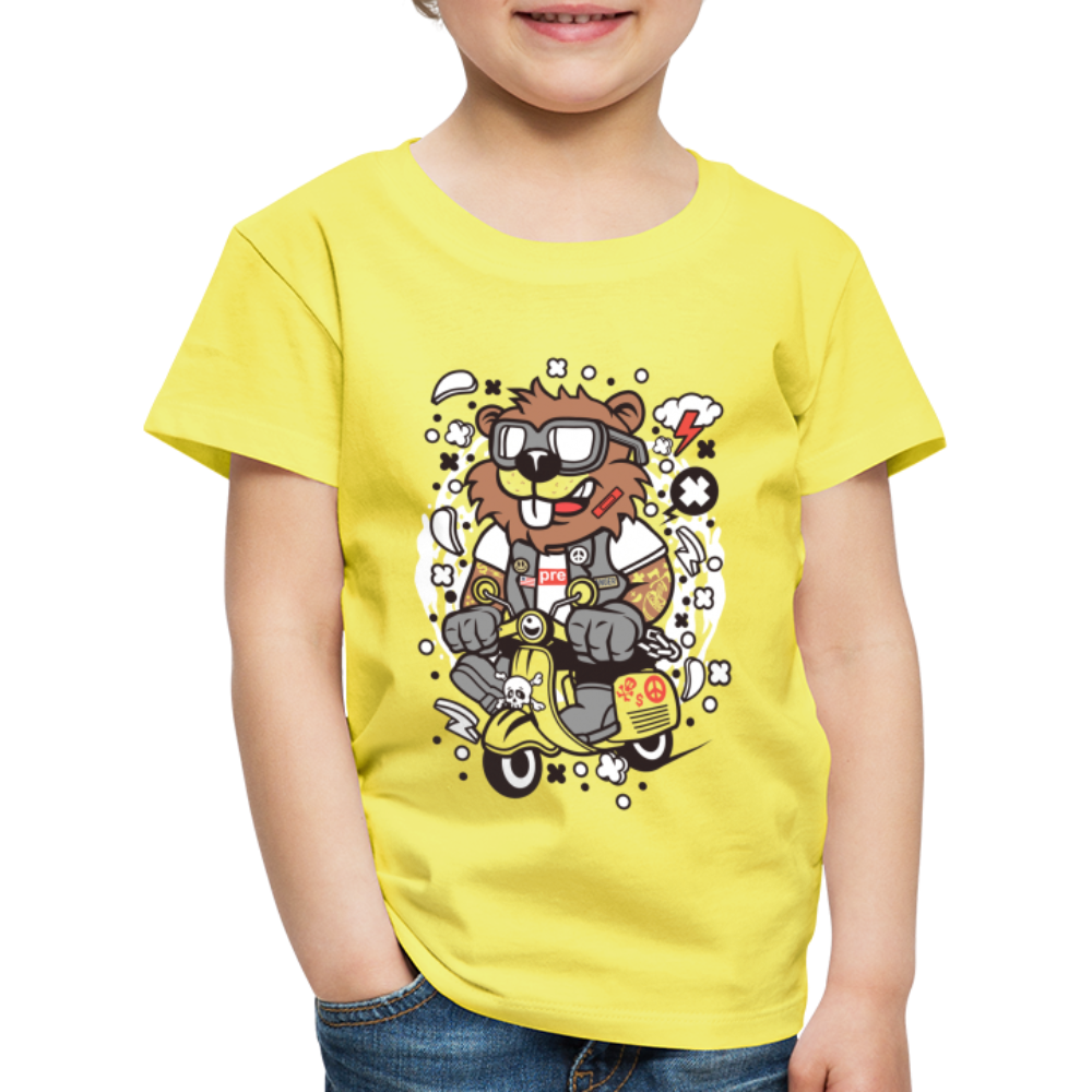 Maglietta Premium per bambini | Spreadshirt | Beaver Scooterist - giallo