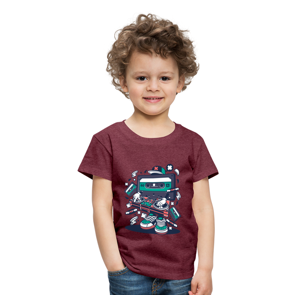 Maglietta Premium per bambini | Spreadshirt | Cassette Disk Jockey - rosso bordeaux melange