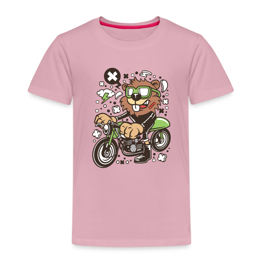 Maglietta Premium per bambini | Spreadshirt | Beaver Motorcycle - rosa chiaro