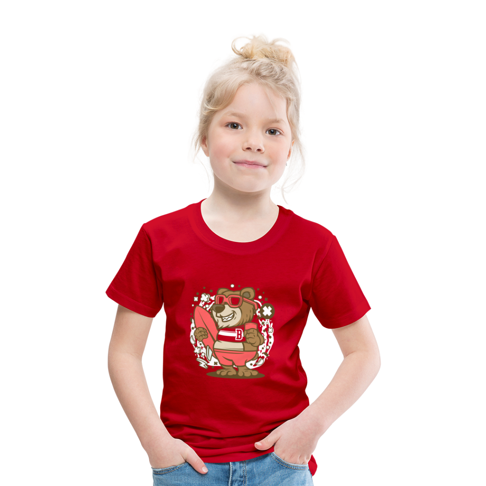 Maglietta Premium per bambini | Spreadshirt | Bear Surfing - rosso