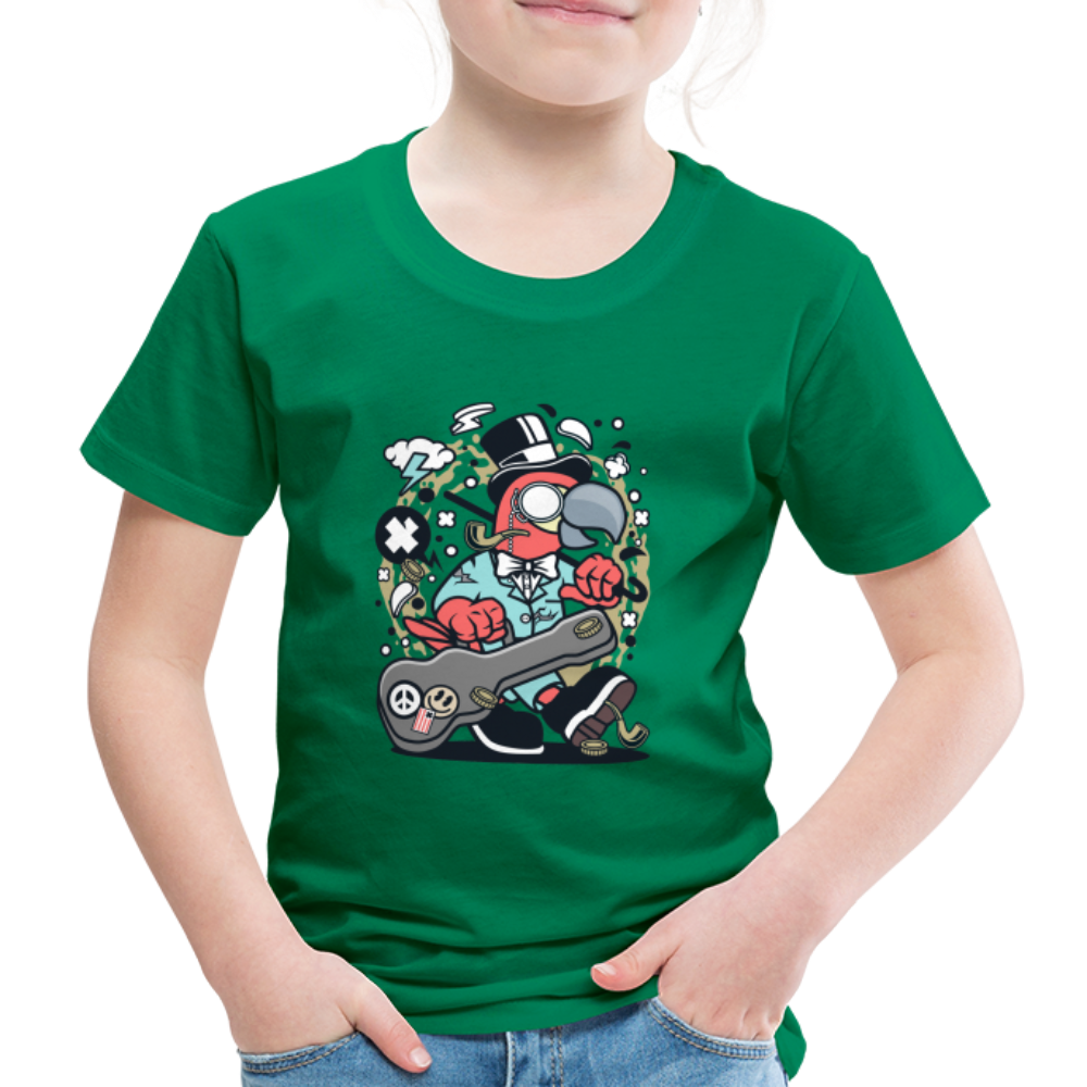 Maglietta Premium per bambini | Spreadshirt | Bird Guitarist - verde kelly